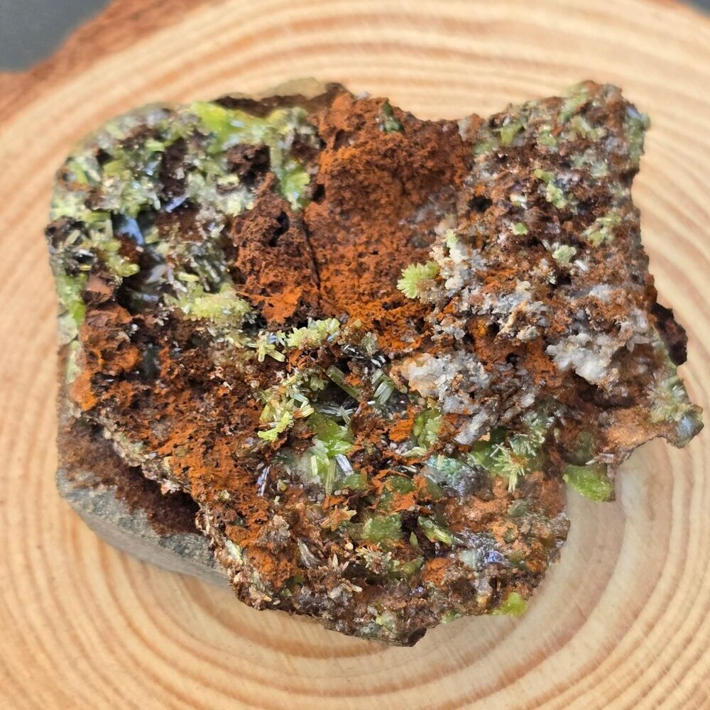 Plumbogummite ✦ Green‑Yellow Crystal Specimen ✦ Rare 65g Natural Mineral Matrix